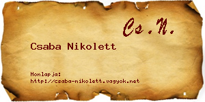 Csaba Nikolett névjegykártya