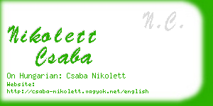 nikolett csaba business card